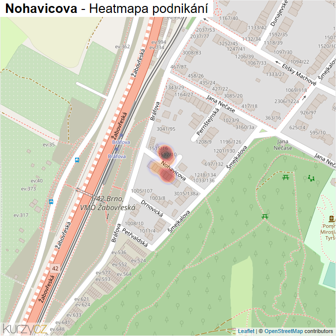 Mapa Nohavicova - Firmy v ulici.