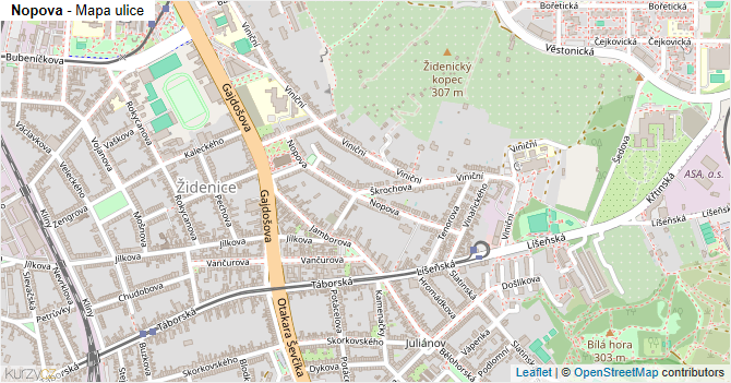 Nopova - mapa ulice