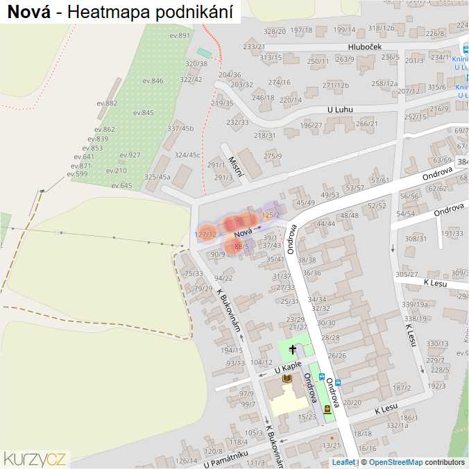 Mapa Nová - Firmy v ulici.