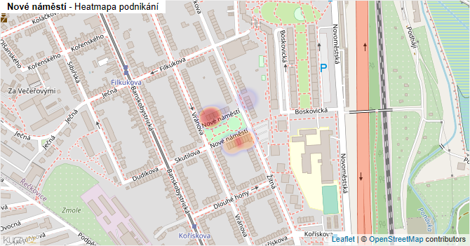 Nové náměstí - mapa podnikání