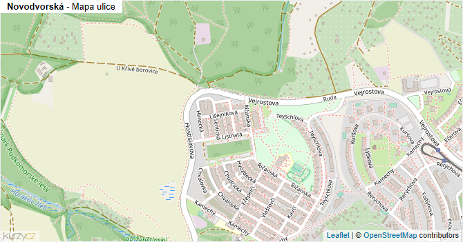 Novodvorská - mapa ulice