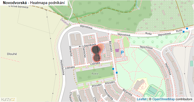 Novodvorská - mapa podnikání