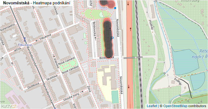 Novoměstská - mapa podnikání