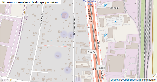 Novomoravanská - mapa podnikání