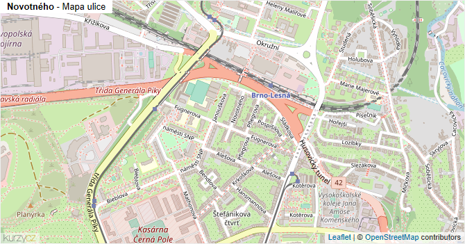 Novotného - mapa ulice