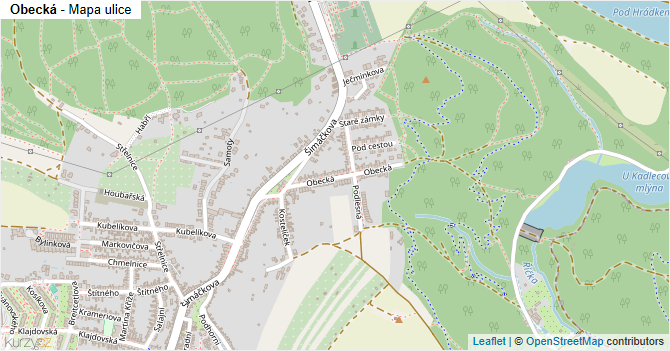 Obecká - mapa ulice