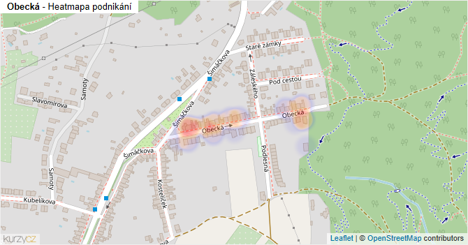 Obecká - mapa podnikání