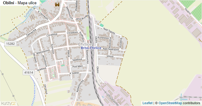 Obilní - mapa ulice