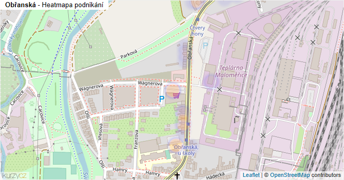Obřanská - mapa podnikání
