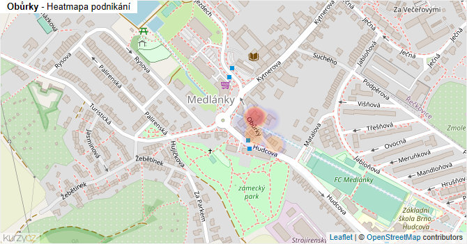 Obůrky - mapa podnikání