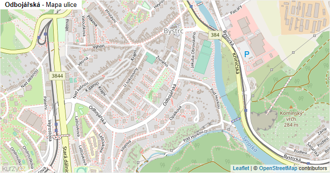 Odbojářská - mapa ulice