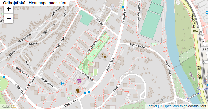 Odbojářská - mapa podnikání
