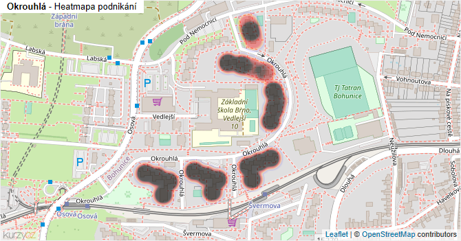 Okrouhlá - mapa podnikání