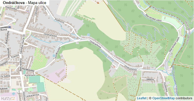 Ondráčkova - mapa ulice