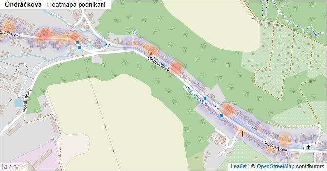 Ondráčkova - mapa podnikání