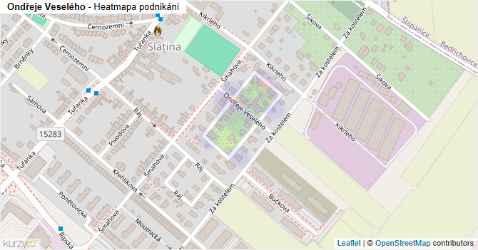 Ondřeje Veselého - mapa podnikání