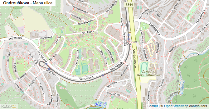 Ondrouškova - mapa ulice