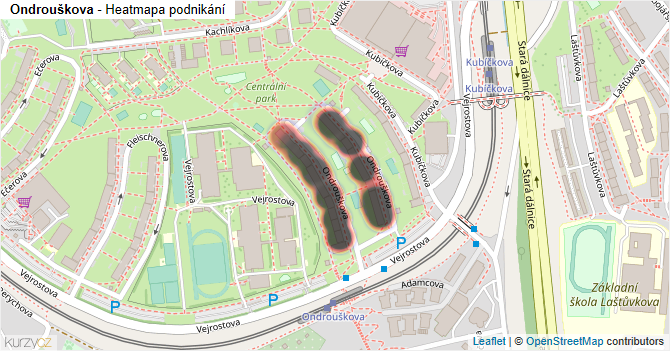 Ondrouškova - mapa podnikání