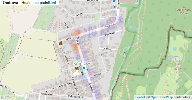 Ondrova - mapa podnikání