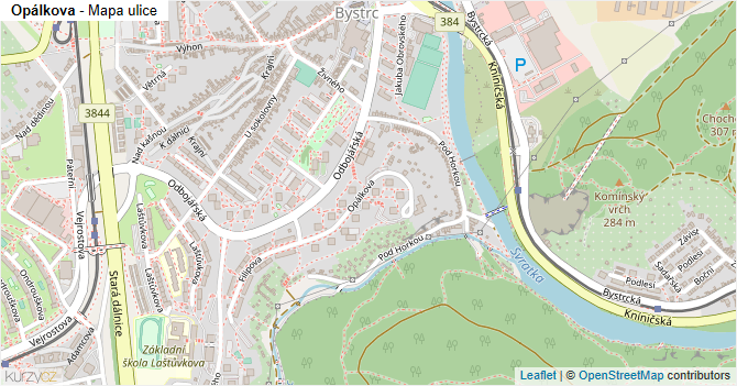 Opálkova - mapa ulice