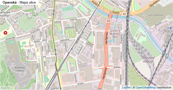Opavská - mapa ulice