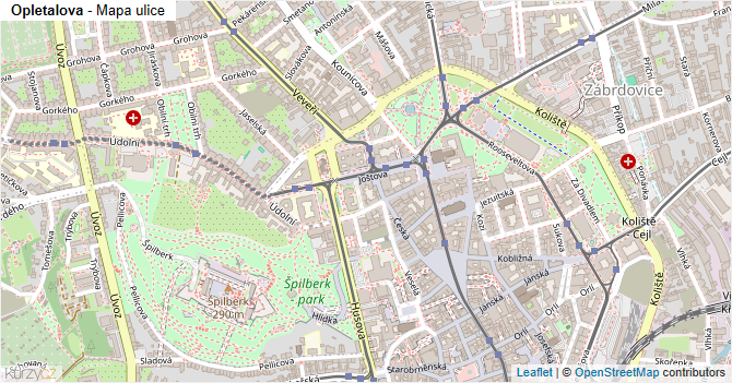 Opletalova - mapa ulice