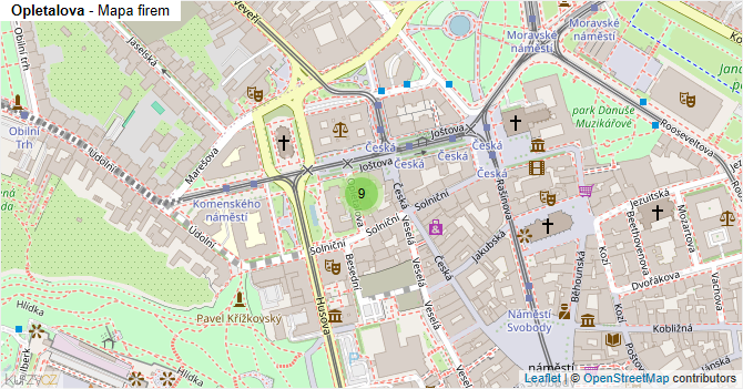 Opletalova - mapa firem