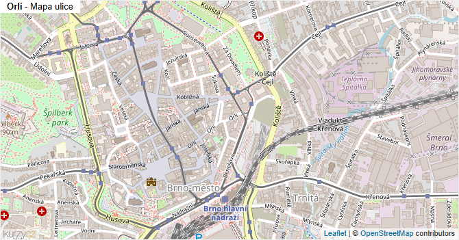 Orlí - mapa ulice