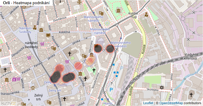 Orlí - mapa podnikání