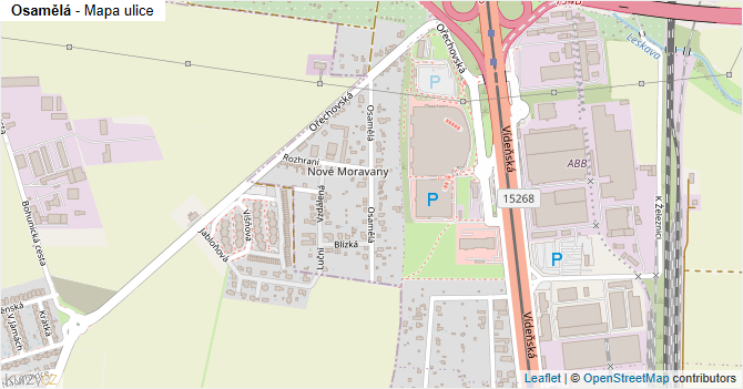 Osamělá - mapa ulice