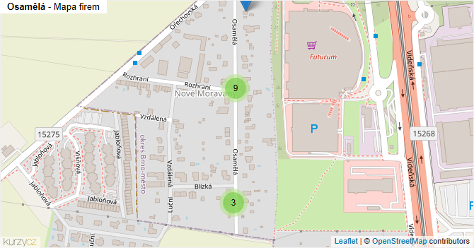 Osamělá - mapa firem