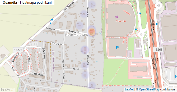 Osamělá - mapa podnikání
