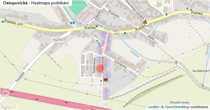 Ostopovická - mapa podnikání