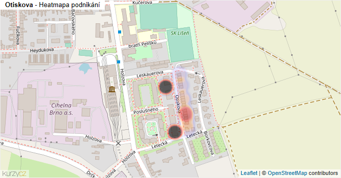 Otiskova - mapa podnikání