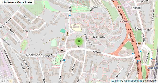 Ovčírna - mapa firem