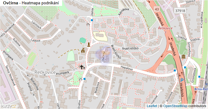 Ovčírna - mapa podnikání