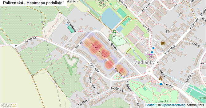 Palírenská - mapa podnikání