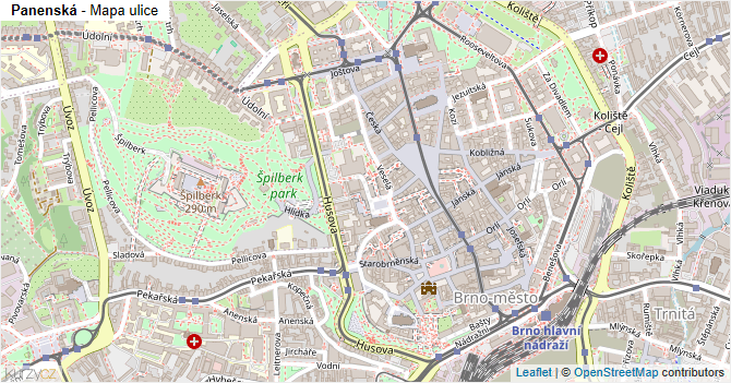 Panenská - mapa ulice