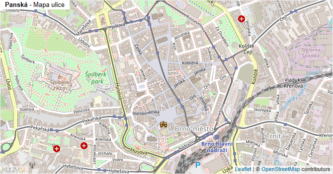 Panská - mapa ulice