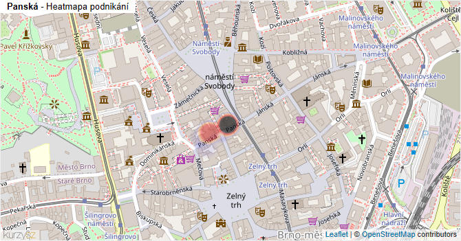 Panská - mapa podnikání
