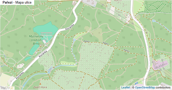 Pařezí - mapa ulice