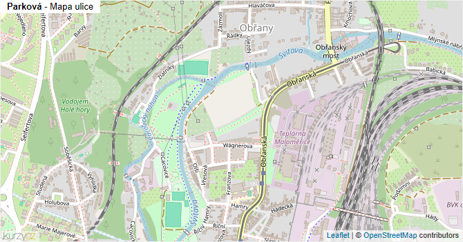 Parková - mapa ulice