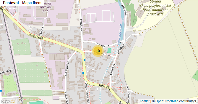 Pastevní - mapa firem