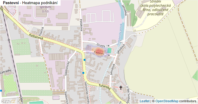 Pastevní - mapa podnikání