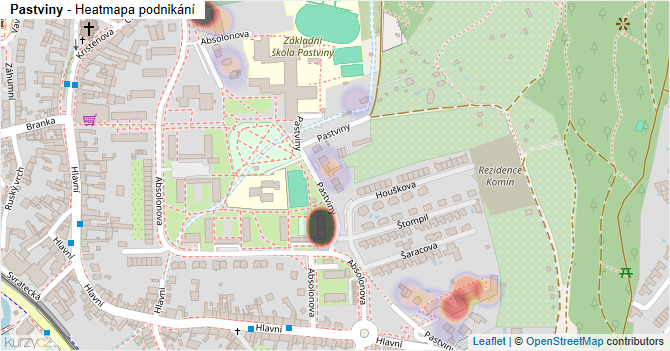 Pastviny - mapa podnikání