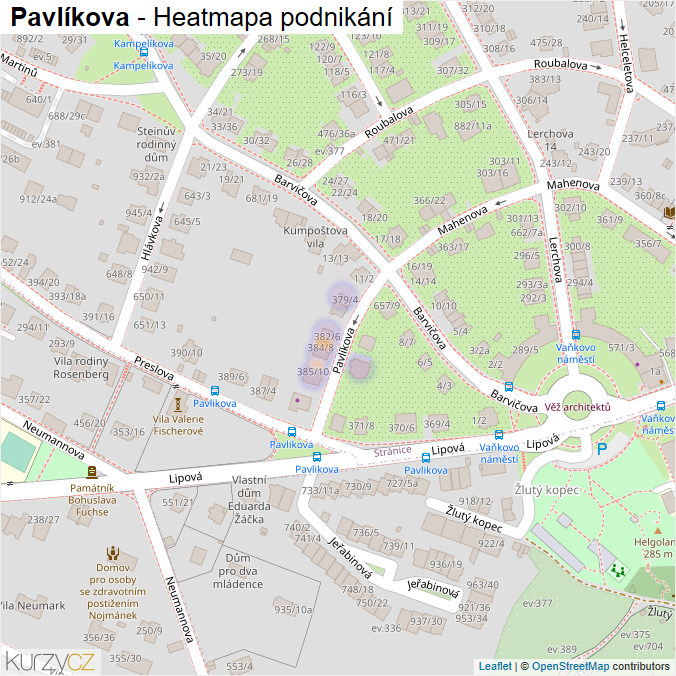 Mapa Pavlíkova - Firmy v ulici.
