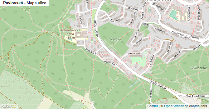 Pavlovská - mapa ulice