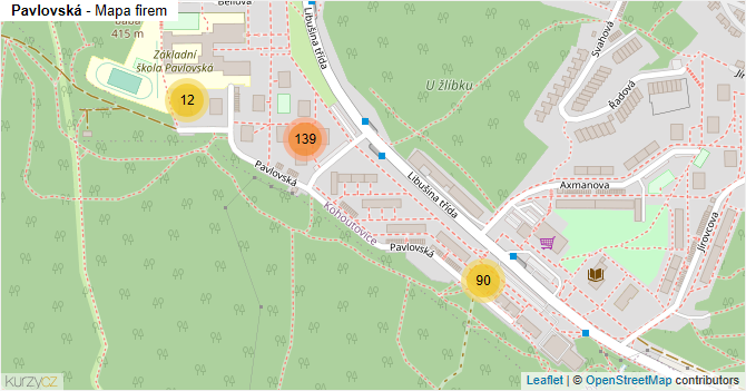 Pavlovská - mapa firem
