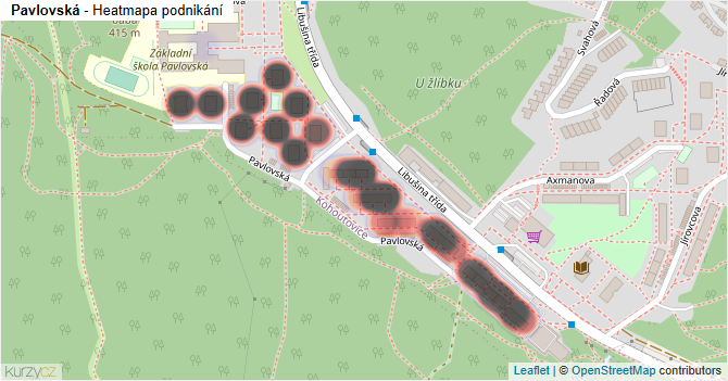 Pavlovská - mapa podnikání