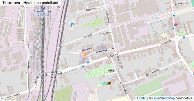 Perunova - mapa podnikání